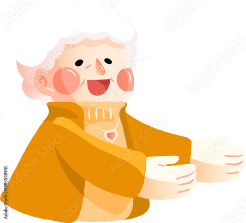 Grandma shows hugging