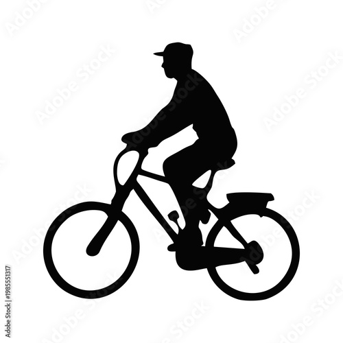 silhouette of a cyclist riding a mountain bike