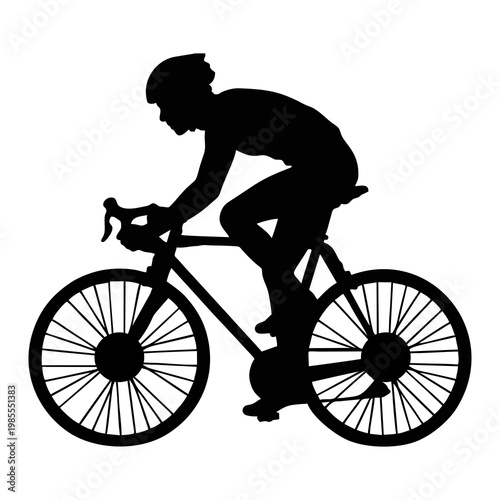 silhouette of a cyclist riding a mountain bike