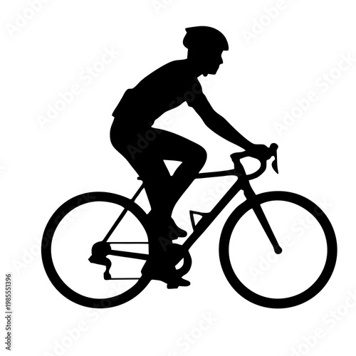 silhouette of a cyclist riding a mountain bike