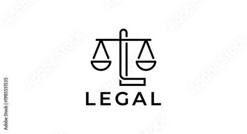 Elegant logo representing justice, law, and legal services. Ideal for law firms and advisors.