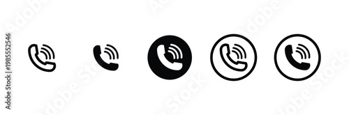 Telephone call sign. Contact icon phone mobile call. Contact us. Contact us symbol. Cell phone pictogram. Ringing phone icon set. Phone call icon set in black vector illustration.