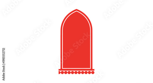 Red Archway Icon Simple Design Element.