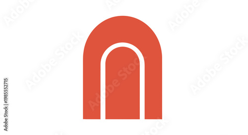 Red Archway Icon Simple Design Element.