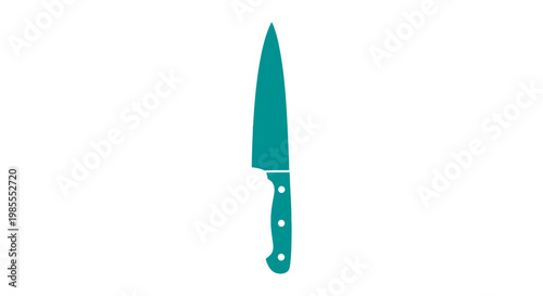 Teal Kitchen Knife with Handle.