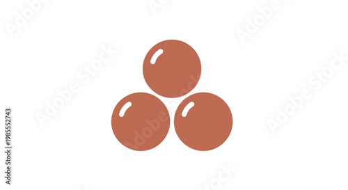 Three Red Brown Glass Marbles Together.