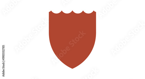 Photos Red Shield Icon with Jagged Edge.
