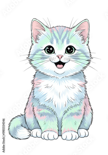 Cute pastel colored kitten face.