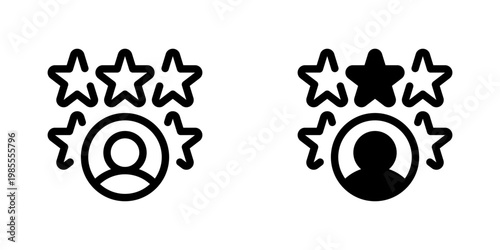 Candidate Rating Vector Line Icon for Recruitment and Hiring