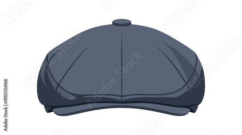 Photos Flat of a dark gray flat cap viewed from front cap dark gray hat