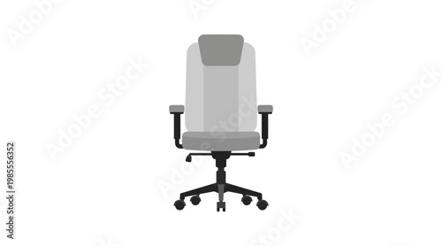 Flat of gray office chair with five wheels flat office chair