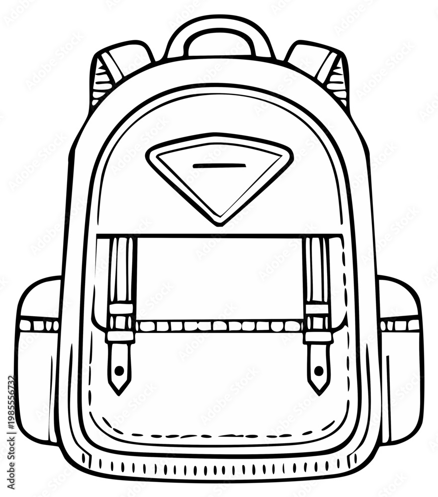 custom made wallpaper toronto digitalBlack and White Hand Drawn Backpack Illustration for Travel and School