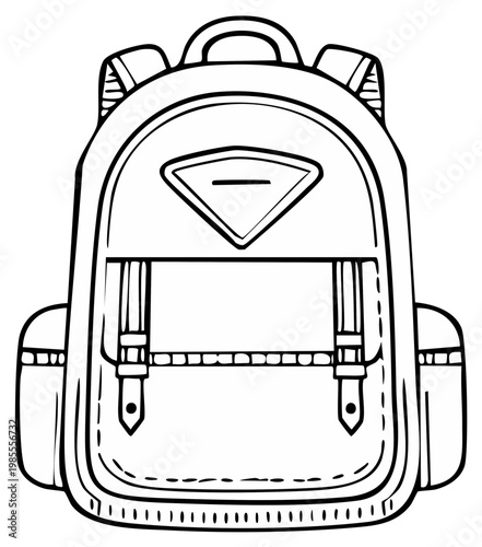 Wallpaper Mural Black and White Hand Drawn Backpack Illustration for Travel and School Torontodigital.ca