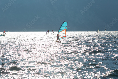 Windsurfers on the lake Garda