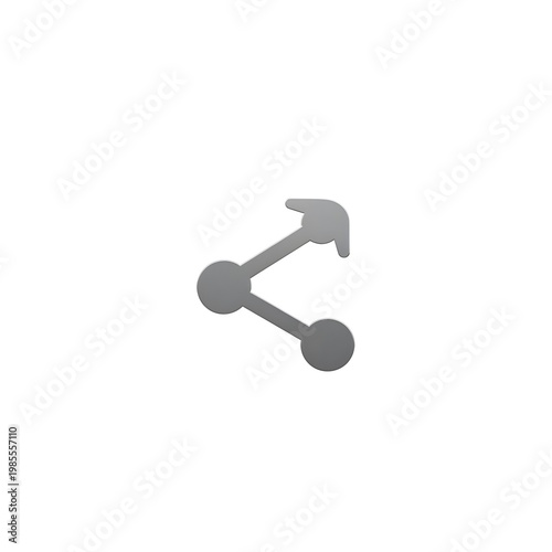 Gray share with an arrow and three connected circles on a white background share social media
