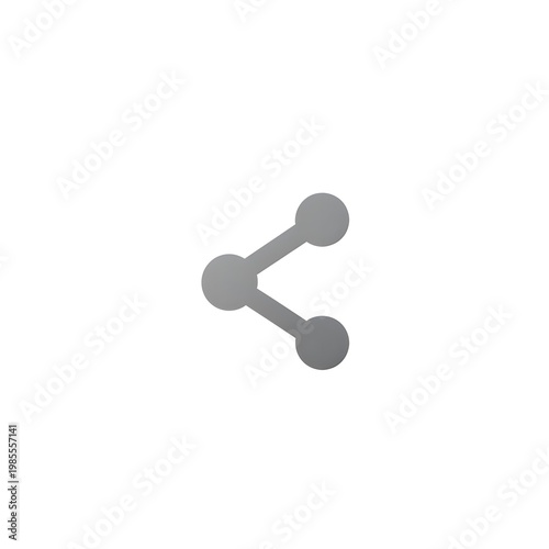 Gray share with three connected circles and lines on a white background share social media