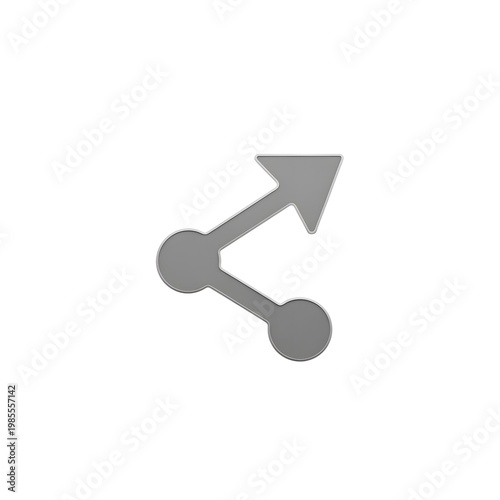 Gray Share with Subtle 3D Effect on a White Background