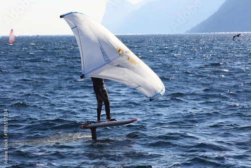 Windsurfers on the lake Garda