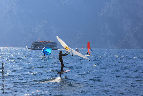 Windsurfers on the lake Garda