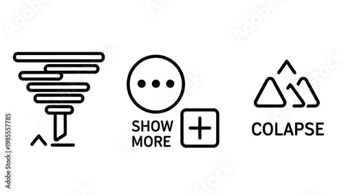 Tornado icon show more ellipsis icon mountains collapse icon disaster ellipsis collapse mountains landscape increase progress selection navigation interface software collection