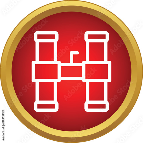 Binoculars icon representing concepts of searching, exploring, and discovery