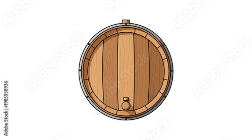 Flat of wooden pub barrel view flat wooden barrel oak wood grain