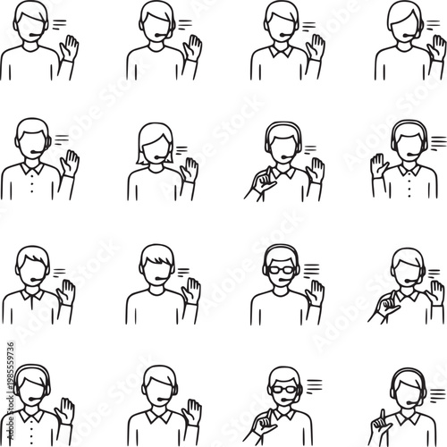 flat design vector illustrations of diverse people demonstrating body language and nonverbal communication gestures