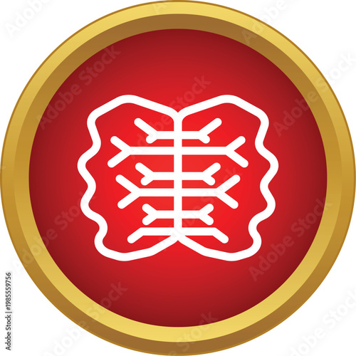 Lungs icon representing human respiratory system health and medical concepts