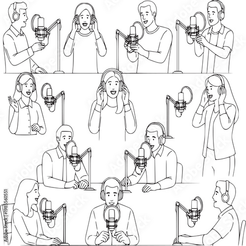 diverse people holding smartphones in various emotions and poses flat vector illustration