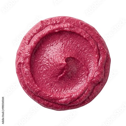 Pink beetroot hummus dip in a bowl for healthy snacking