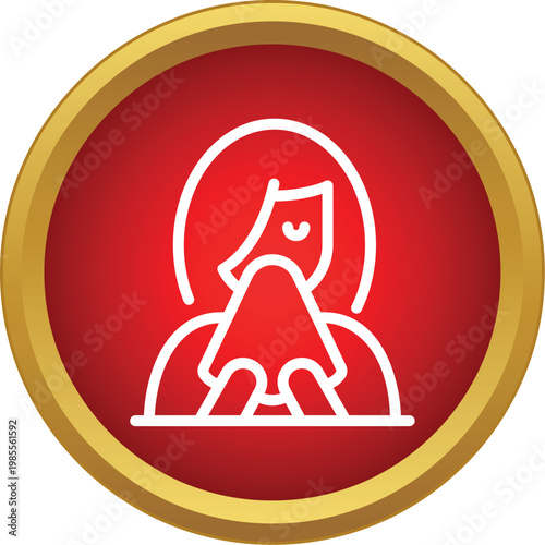 Person blowing nose with handkerchief, depicting common cold, flu, sickness, or allergy