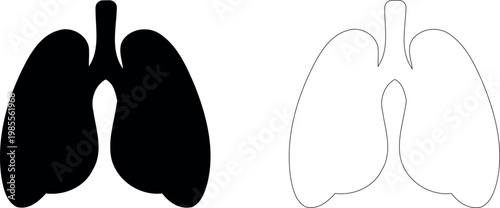 Breath lungs vector icon