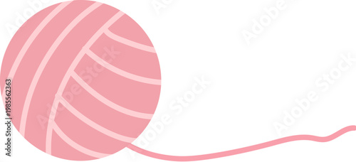 Skein of pink yarn with unwound tail