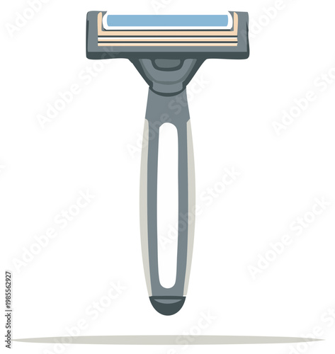 Grey Razor with Blades for Shaving or Hair Removal, Personal Hygiene Concept