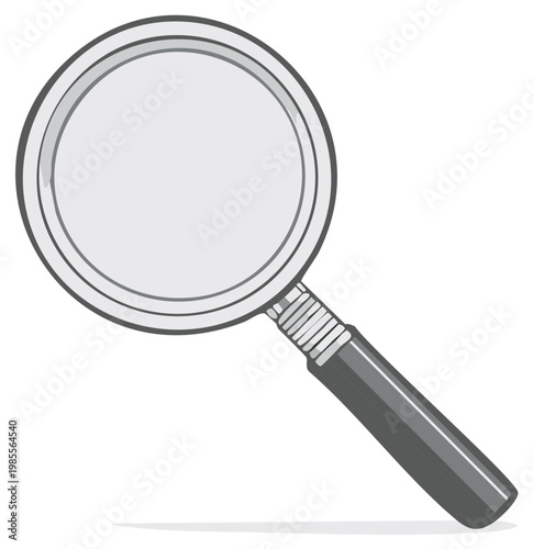 Classic magnifying glass vector illustration representing search investigation focus and zoom icon