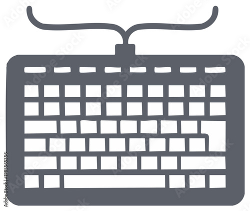Outline Drawing of an English Computer Keyboard - Tech Design