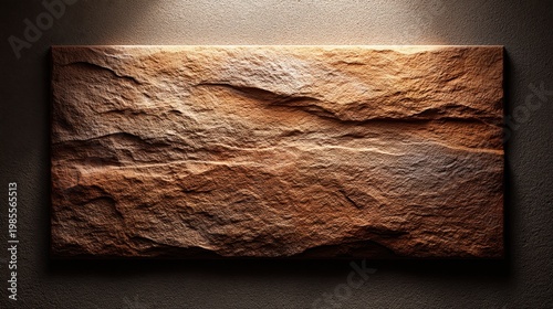Textured Brown Stone Wall Art with Natural Patterns, Warm Lighting and Rustic Appeal for Interior Decor and Design Projects