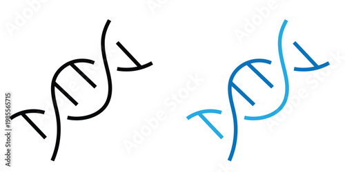 Dna double helix structure in black and blue colors