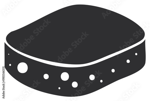 Pumice Stone Illustration for Exfoliation and Skin Care Routine in Gray Tones