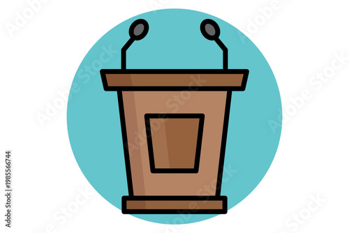 Podium icon. Icon related to briefings. Government elements vector illustration. colored icon style