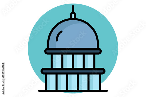 Capitol building icon. Icon related to building. Government elements vector illustration. colored icon style