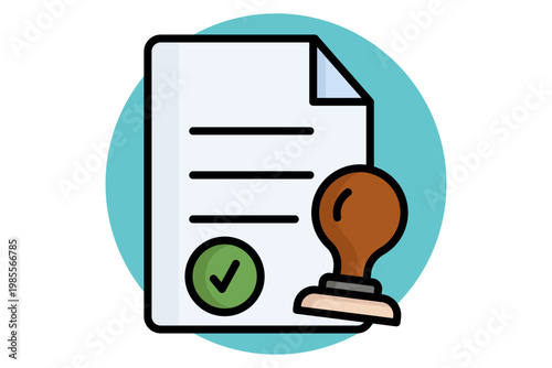 Permit icon. Icon related to legality. Government elements vector illustration. colored icon style