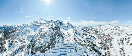 Wide Panorama Photo from Obertauern Ski Resort Austria