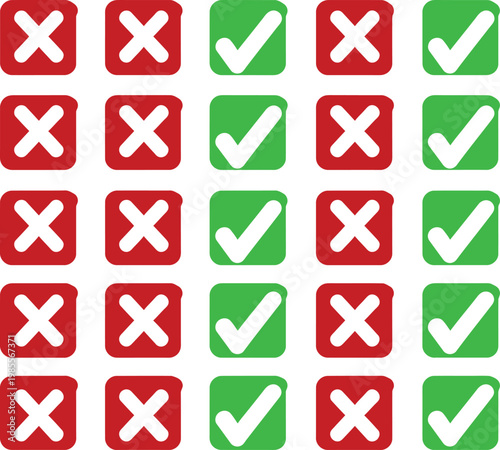 Comprehensive checkmark and x icon set vector symbols for status and options