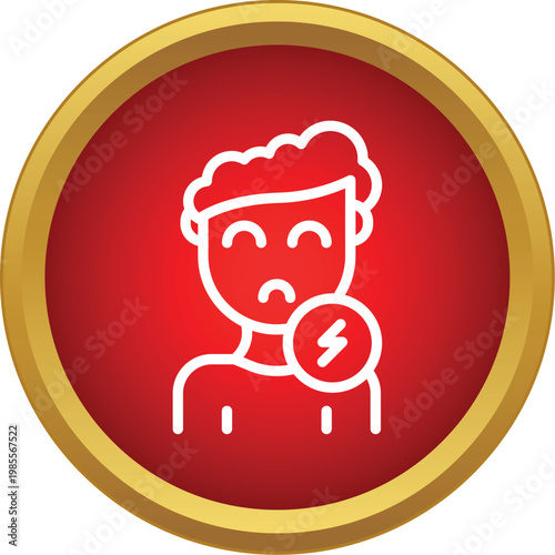 Person icon showing discomfort from a painful sore throat or medical condition