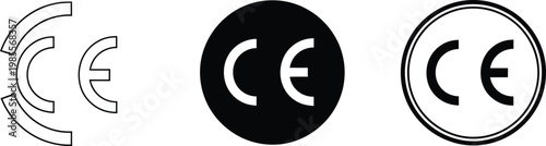 Ce marking icon set compliance symbols for european product standards and safety
