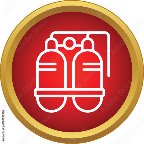 Twin scuba tanks providing breathing gas for underwater diving