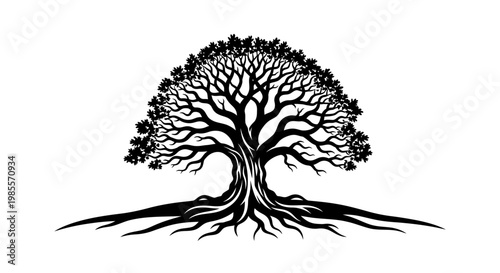 Tree with roots and branches.