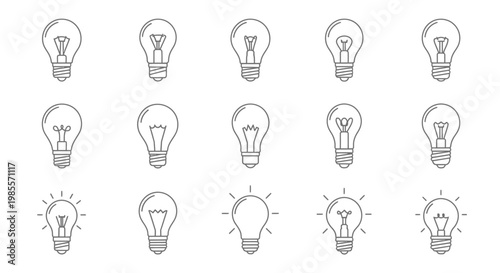 Collection of Light Bulb Icons.