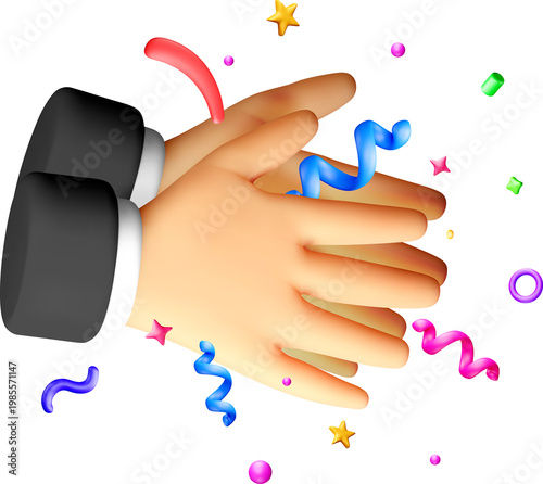 Fotografie 3D Clapping hands representing applause